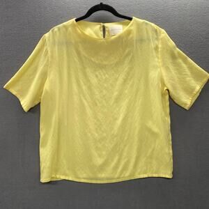 La Garconne Moderne Butter Yellow Blouse Womens M Viscose Blend Lightweight